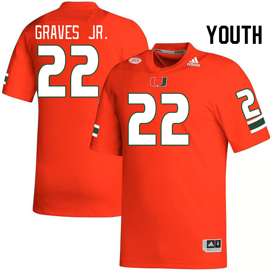 Youth #22 Chris Graves Jr. Miami Hurricanes College Football Jerseys Stitched-Orange - Click Image to Close